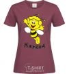 Женская футболка Пчелка жена Бордовый фото