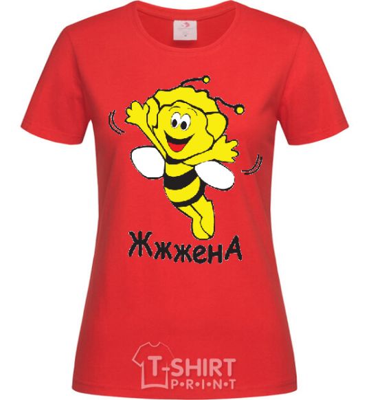 Женская футболка Пчелка жена Красный фото