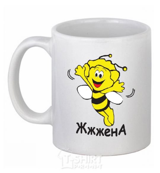 Ceramic mug Bee woman White фото