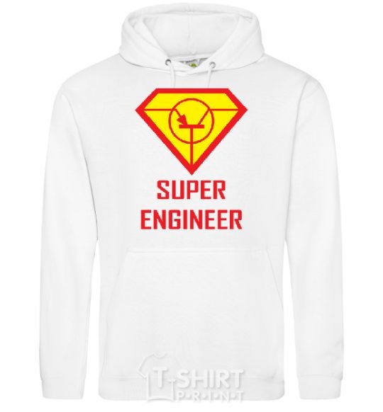 Men`s hoodie Super engineer White фото