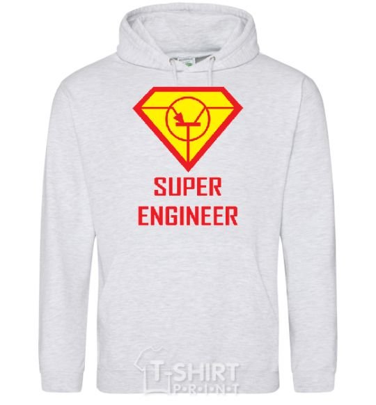 Men`s hoodie Super engineer sport-grey фото