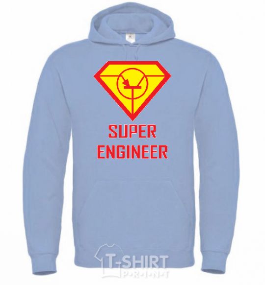 Men`s hoodie Super engineer sky-blue фото