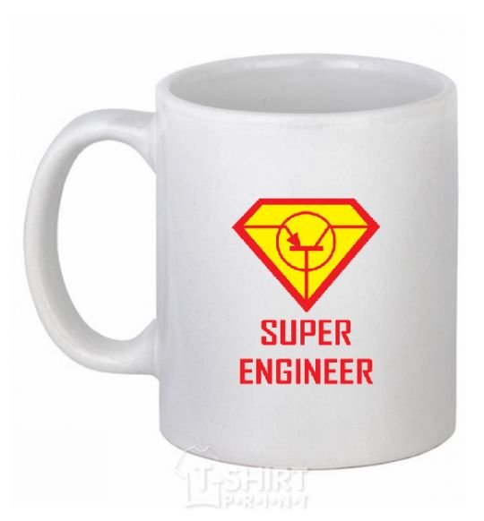 Ceramic mug Super engineer White фото