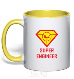 Mug with a colored handle The world's best engineer sky-blue фото
