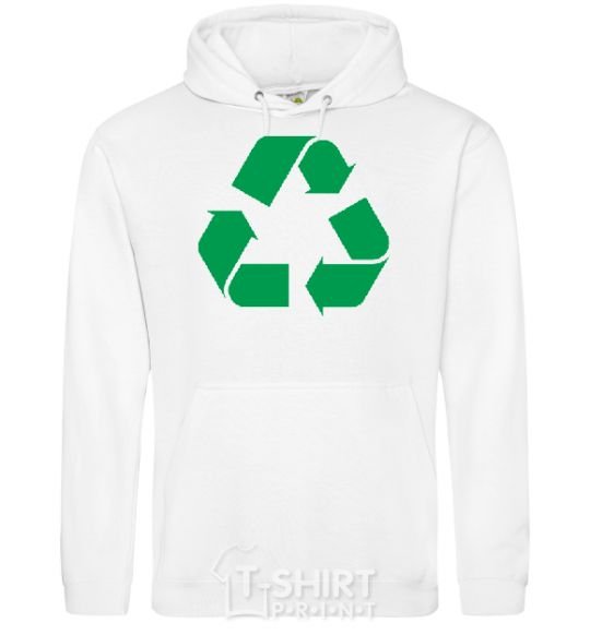 Men`s hoodie Recycling picture White фото