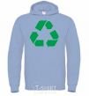 Men`s hoodie Recycling picture sky-blue фото