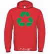 Men`s hoodie Recycling picture bright-red фото