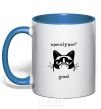 Mug with a colored handle Apocalypse royal-blue фото