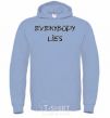 Men`s hoodie Everybody Lies sky-blue фото