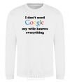 Sweatshirt My wife google White фото