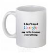 Ceramic mug My wife google White фото