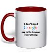 Mug with a colored handle My wife google red фото