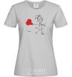 Women's T-shirt A girl with a heart grey фото