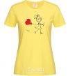 Women's T-shirt A girl with a heart cornsilk фото