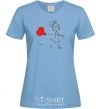 Women's T-shirt A girl with a heart sky-blue фото