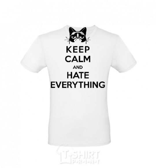 Men's T-Shirt Hate everything White фото