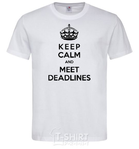 Men's T-Shirt Meet deadlines White фото