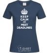 Women's T-shirt Meet deadlines navy-blue фото