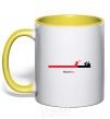 Mug with a colored handle Deadline yellow фото