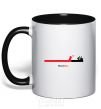 Mug with a colored handle Deadline black фото