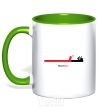 Mug with a colored handle Deadline kelly-green фото