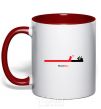 Mug with a colored handle Deadline red фото