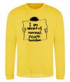 Sweatshirt I'm afraid of normal people yellow фото