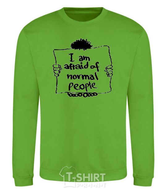 Sweatshirt I'm afraid of normal people orchid-green фото