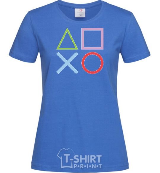 Женская футболка Знаки геймпада Ярко-синий фото
