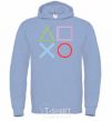 Men`s hoodie Gamepad Signs sky-blue фото