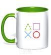 Mug with a colored handle Gamepad Signs kelly-green фото