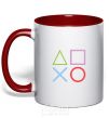 Mug with a colored handle Gamepad Signs red фото