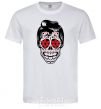 Men's T-Shirt Elvis' skull White фото