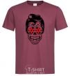 Men's T-Shirt Elvis' skull burgundy фото