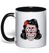 Mug with a colored handle Elvis' girlfriend's skull black фото