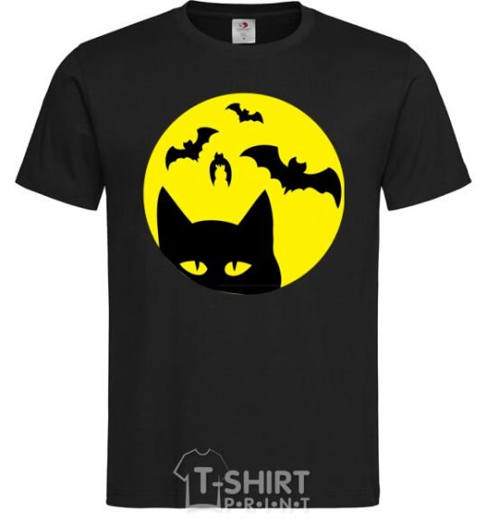 Men's T-Shirt Luna_ cat black фото