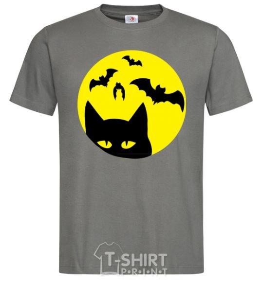 Men's T-Shirt Luna_ cat dark-grey фото
