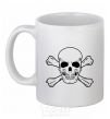 Ceramic mug Pirate skull White фото