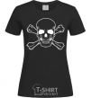 Женская футболка Пиратский череп Черный фото