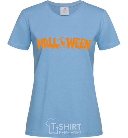 Women's T-shirt Halloween sky-blue фото