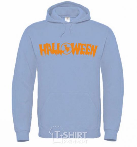 Men`s hoodie Halloween sky-blue фото