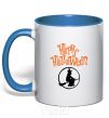 Mug with a colored handle Halloween Witch royal-blue фото