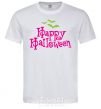 Мужская футболка HAPPY Halloween PINK Белый фото