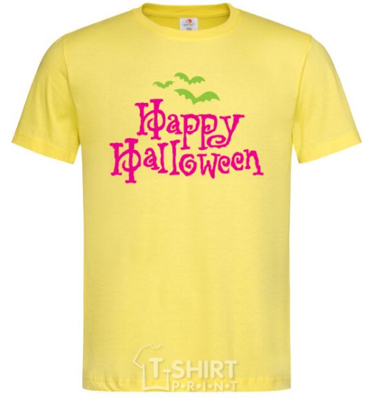 Мужская футболка HAPPY Halloween PINK Лимонный фото