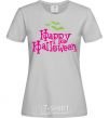 Women's T-shirt HAPPY Halloween PINK grey фото