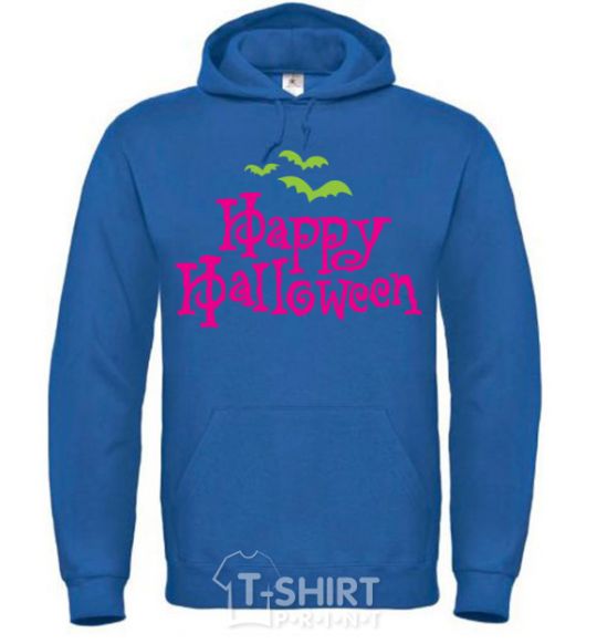 Men`s hoodie HAPPY Halloween PINK royal фото