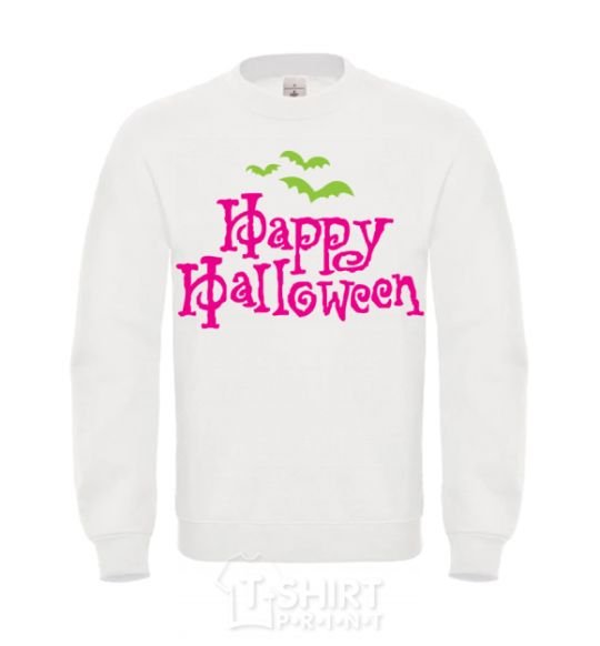 Свитшот HAPPY Halloween PINK Белый фото