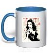 Mug with a colored handle Vampiress royal-blue фото