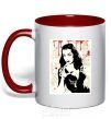 Mug with a colored handle Vampiress red фото