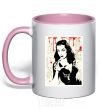 Mug with a colored handle Vampiress light-pink фото